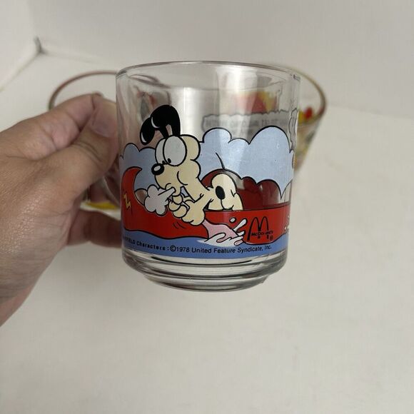 Vintage GARFIELD Glass mugs  - Set of 3 McDonald's Mugs - Jim Davis 1978. - Picture 5 of 5